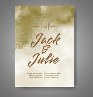 Wedding invitation with abstract watercolor background vector