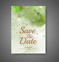 Wedding invitation with abstract watercolor background vector