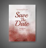 Wedding invitation with abstract watercolor background vector