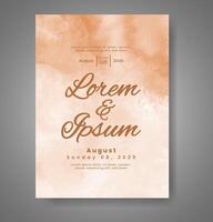 Wedding invitation with abstract watercolor background vector