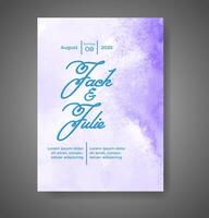 Wedding invitation with abstract watercolor background vector