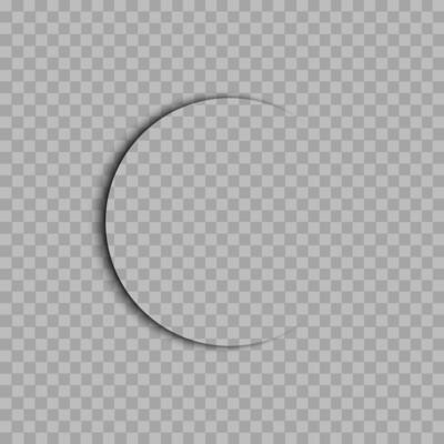 Shadow. Falling shadow from a round object. Shadow overlay for graphics.