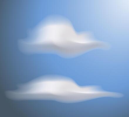 Gradient mesh clouds with blue sky banner