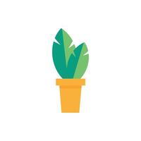 Flowerpot icon. green leaves vector