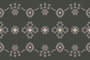 tradicional negro étnico motivos ikat geométrico tela modelo cruzar puntada.ikat bordado étnico oriental píxel gris fondo.abstracto,,ilustración. textura, decoración, papel tapiz. vector