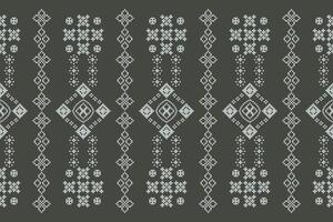 tradicional negro étnico motivos ikat geométrico tela modelo cruzar puntada.ikat bordado étnico oriental píxel gris fondo.abstracto,,ilustración. textura, decoración, papel tapiz. vector