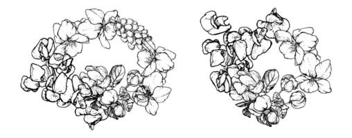Floral wreath. Flower arrangement illustration vector