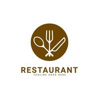 Restaurant logo design in vintage style vector