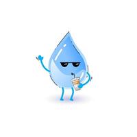 Water character design with funny and cute facial expressions vector