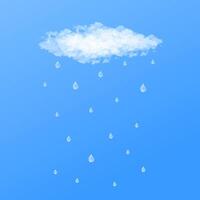 ilustración diseño de nubes y gotas de lluvia vector