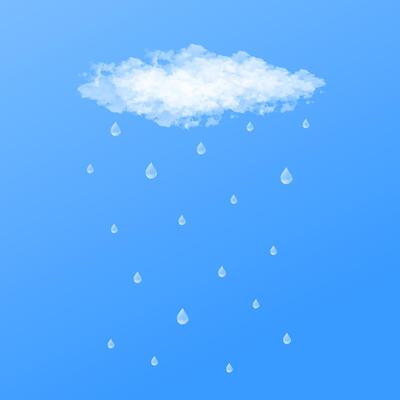 Illustration design of clouds and raindrops