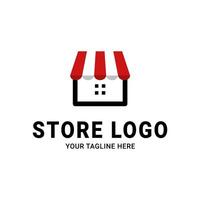 Minimalist shop logo design vector