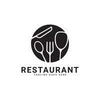 Restaurant logo design in vintage style vector