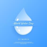 Blue world water day design with water drop and cloud elements vector