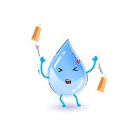 Water character design with funny and cute facial expressions vector