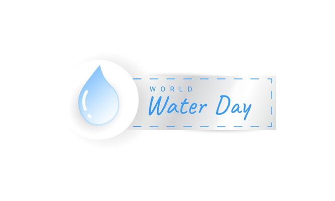 Blue world water day design with water drop and cloud elements