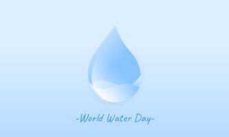 Blue world water day design with water drop and cloud elements vector