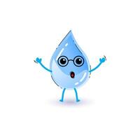 agua personaje diseño con gracioso y linda facial expresiones vector