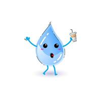 Water character design with funny and cute facial expressions vector