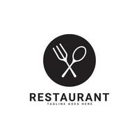 Restaurant logo design in vintage style vector