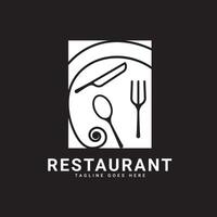 Restaurant logo design in vintage style vector