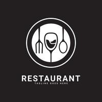 Restaurant logo design in vintage style vector