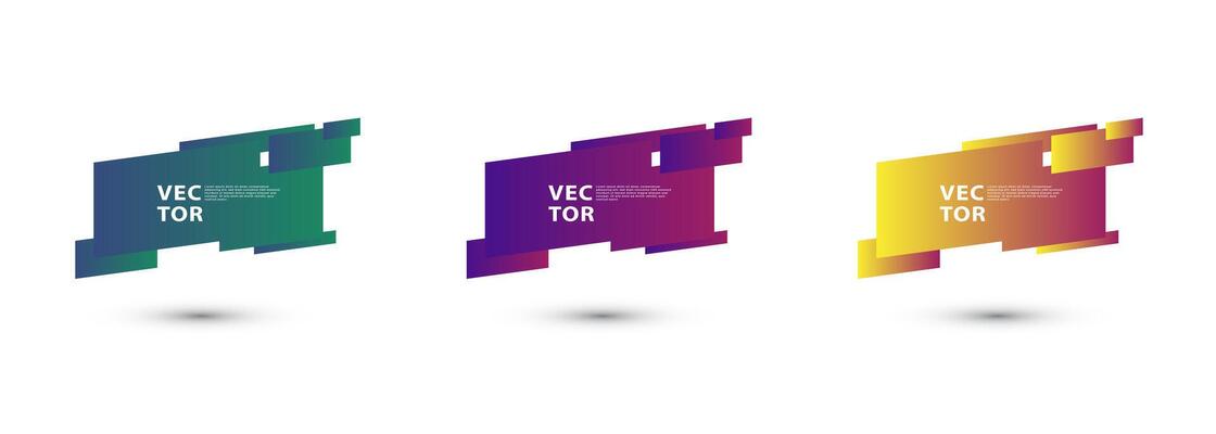 Collection of shape element banner designs