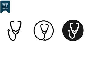 Stethoscope set icon vector