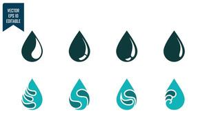 Droplet design icon set vector