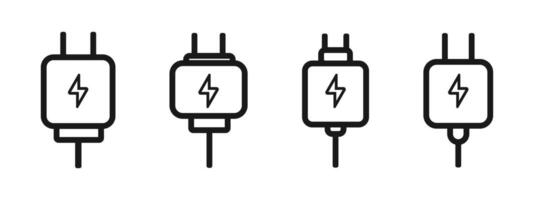 Charger set icon vector