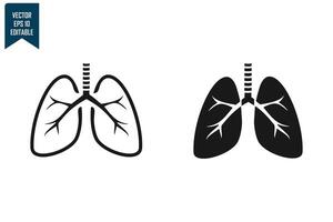 Human lungs set design vector