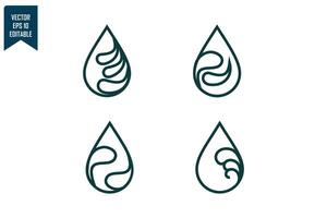 Droplet design icon set vector