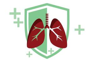 Human lungs set design vector