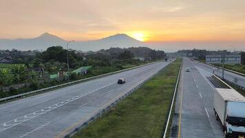 Scenic view on toll road at dusk video