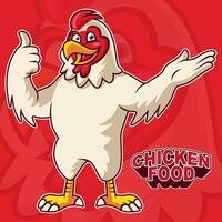 Chicken Mascot for food business. Rooster vector