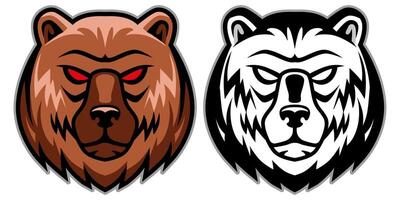 Angry bear head. Logo sport. Mascot vector