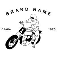 Vintage Racer. Motorcycle hand drawn vector