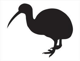 Kiwi silhouette on white background vector