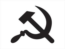 Hammer and sickle silhouette on white background vector