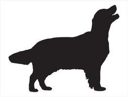 Golden Retriever dog silhouette on white background vector