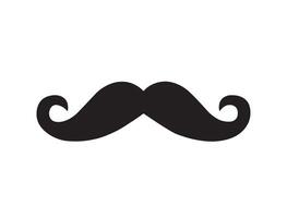 Handlebar mustache silhouette on white background vector