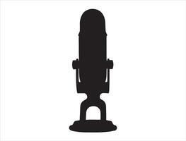 Microphone silhouette on white background vector