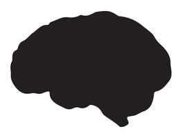 Human brain silhouette on white background vector