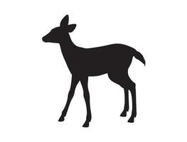 Fawn silhouette on white background vector