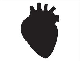 Human heart silhouette on white background vector