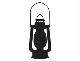 Lantern silhouette on white background vector