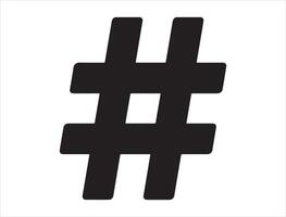 Hashtag number silhouette on white background vector