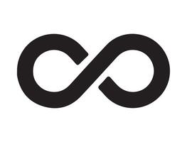 Infinity symbol silhouette on white background vector