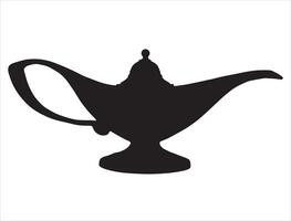 Genie lamp silhouette on white background vector