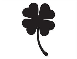 Four leaf clover silhouette on white background vector